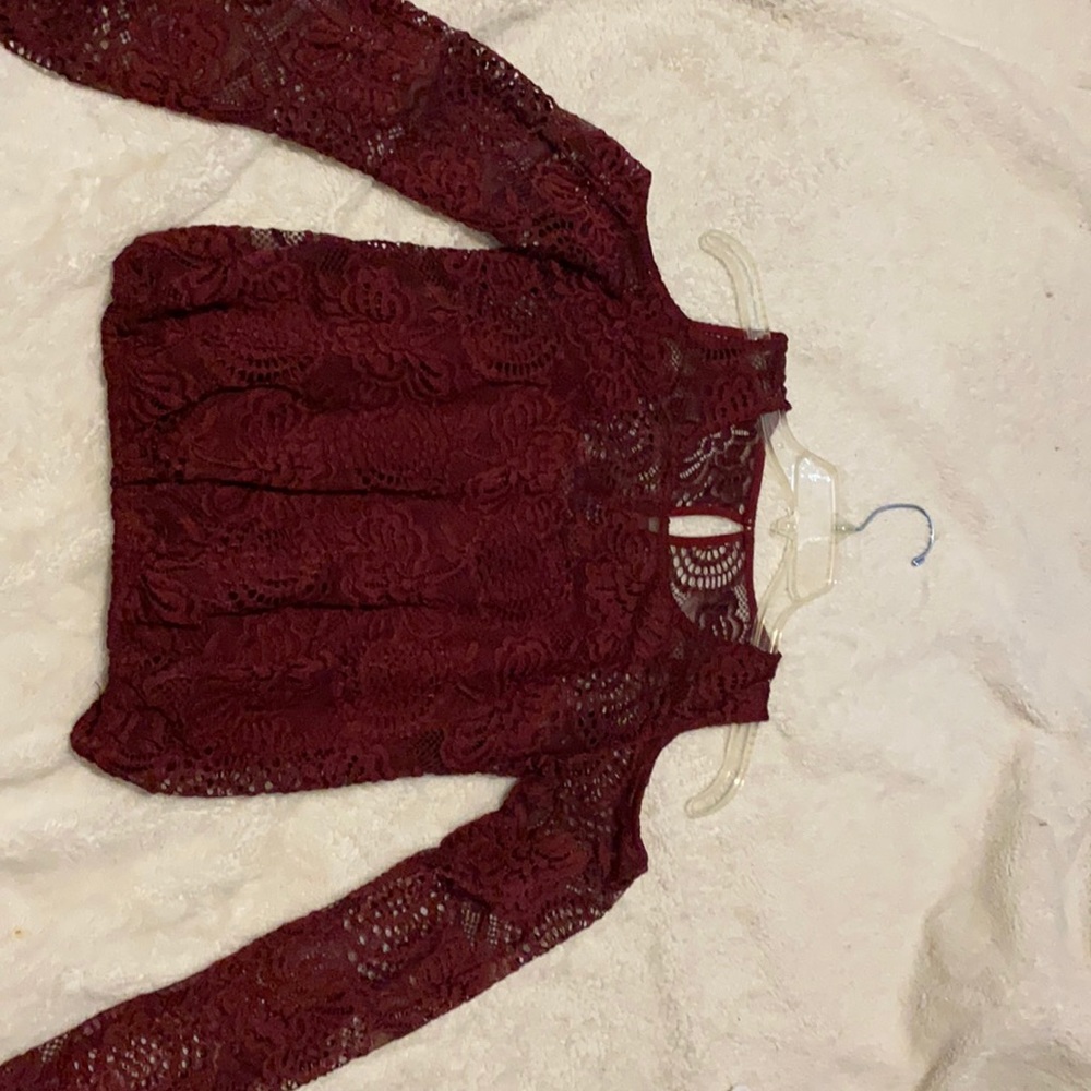 Maroon top with built in tang top